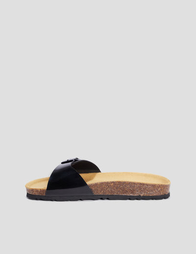 Mules à bride unique noir femme