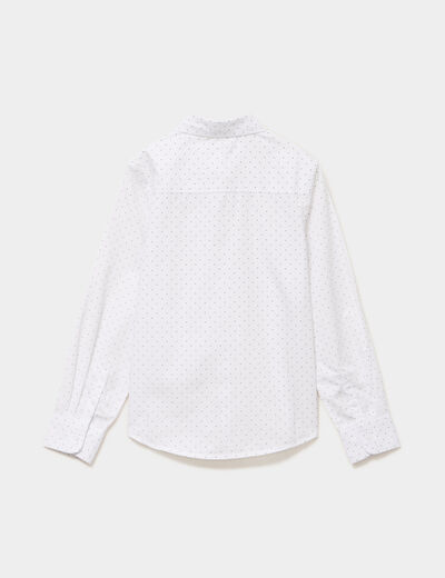 Chemise droite &agrave; manches longues blanc gar&ccedil;on