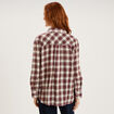 Chemise manches longues coton bordeaux femme