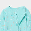 Dors-bien en coton manches longues zipp&eacute; bleu turquoise b&eacute;b&eacute;