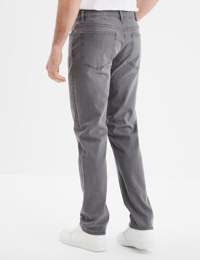 Jeans regular 5 poches denim gris homme