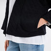 Veste esprit kimono matelassée en jersey noir femme