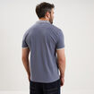 Polo slim manches courtes stretch bleu gris homme