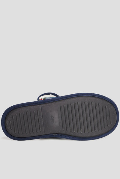 Chaussons mules avec revers multicolore homme