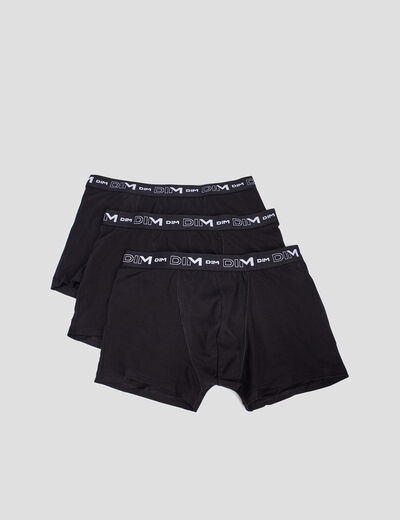 Lot 3 boxers coton stretch DIM noir homme