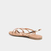 Sandales plates rose champagne femme