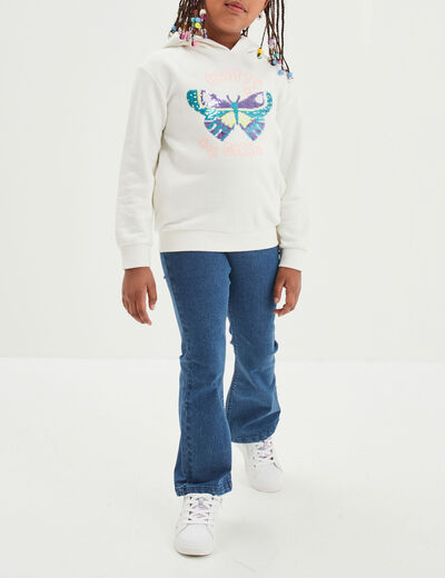 Jegging flare taille élastiquée denim stone fille