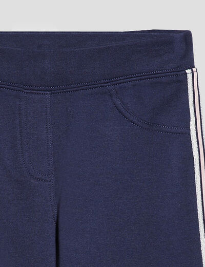Tregging avec bandes bleu marine fille