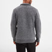 Gilet col camionneur zippé côtelé gris foncé homme