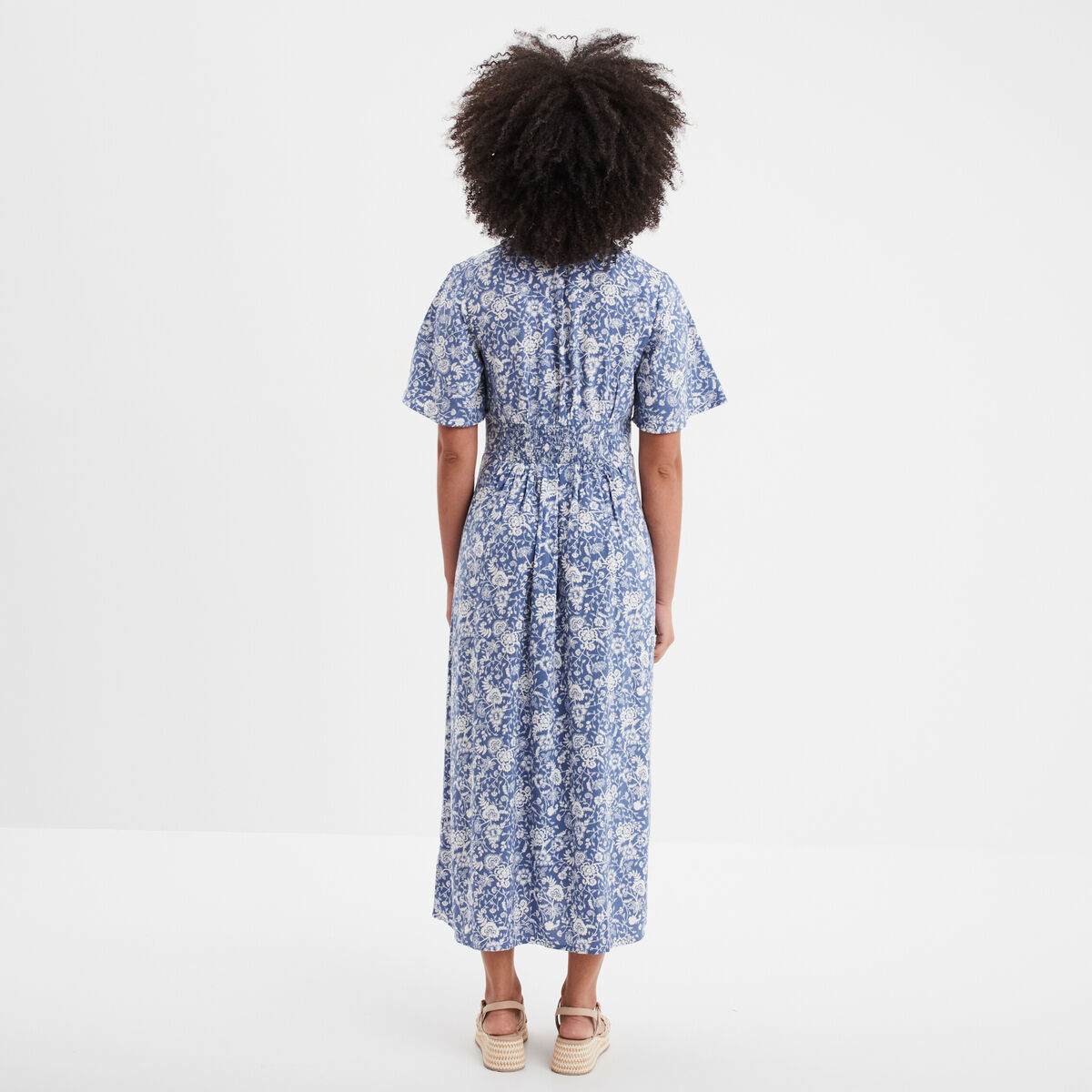 Robe longue droite Creeks bleu gris femme