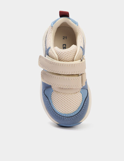 Baskets running &agrave; scratchs bleu b&eacute;b&eacute; gar&ccedil;on