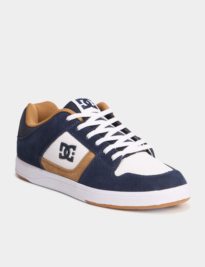 Baskets en cuir antid&eacute;rapantes bleu homme