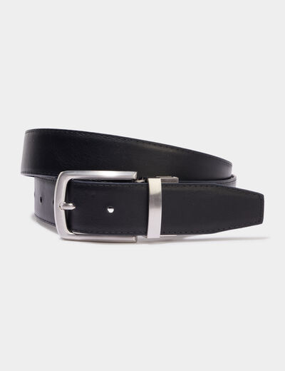 Ceinture r&eacute;versible bleu marine homme