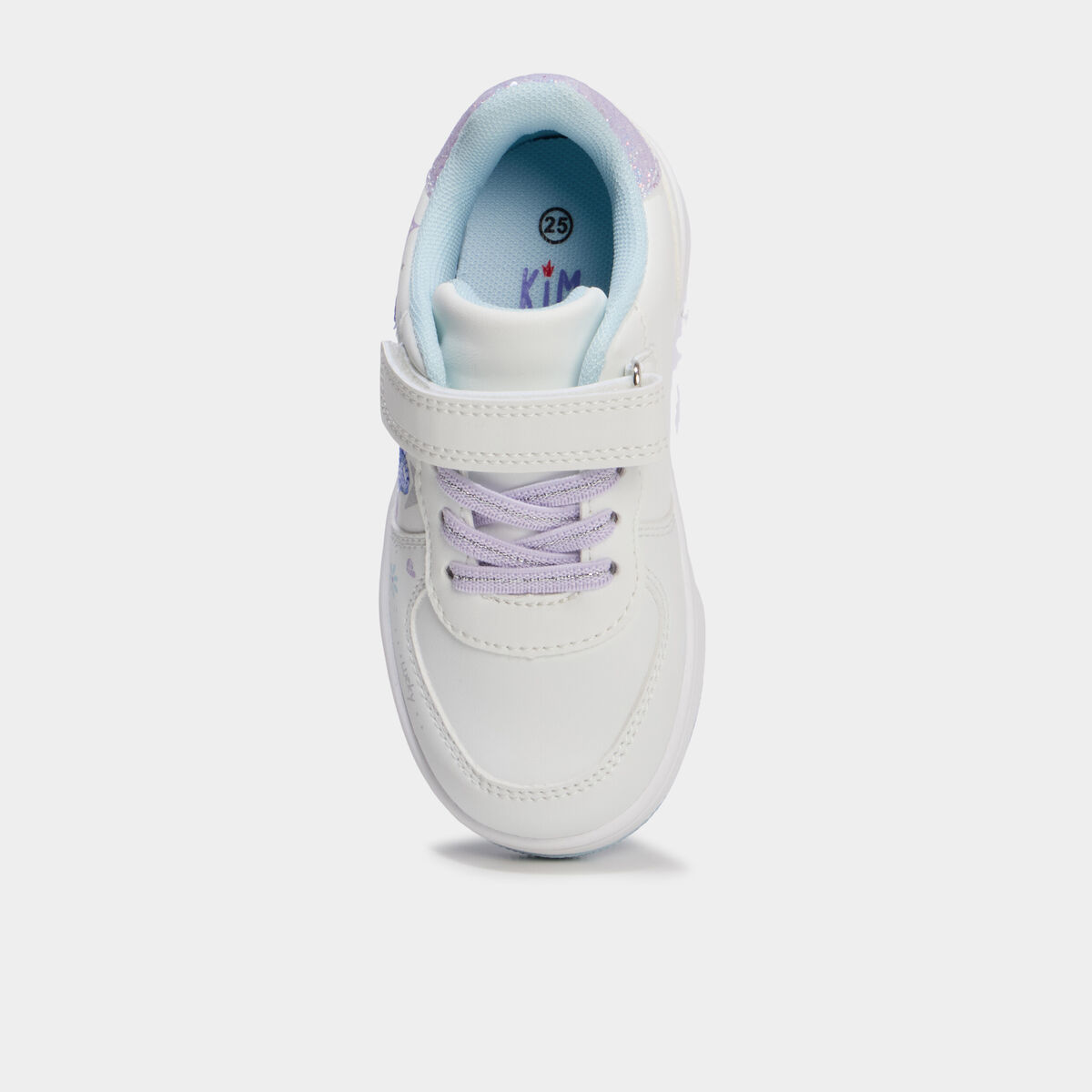 Tennis basses &agrave; scratchs et sequins blanc fille