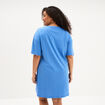 Chemise de nuit courte coton bleu electrique femme grande taille
