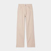 Pantalon large taille haute beige femme