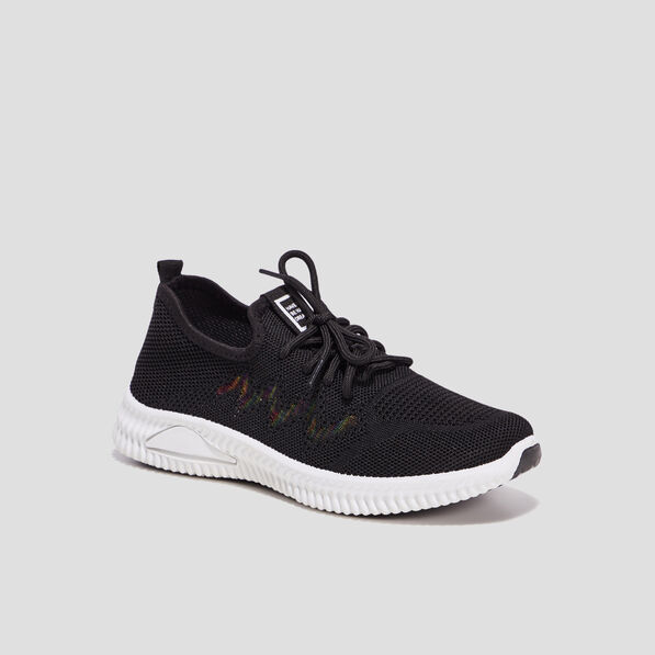 Runnings à lacets noir femme