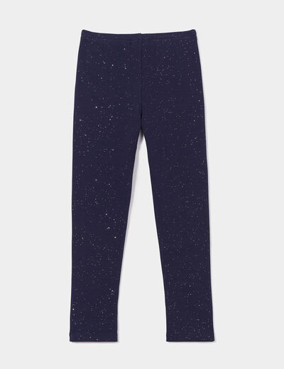 Legging doubl&eacute; chaud bleu marine fille