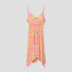 Robe midi asymétrique patineuse à coques rose femme