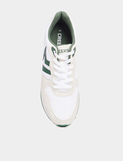 Chaussures running à lacets blanc homme