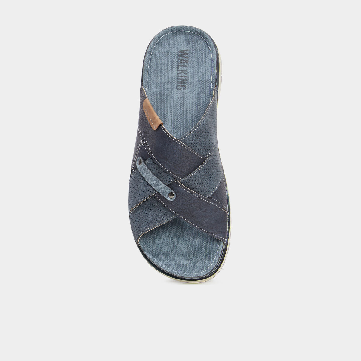Mules brides croisées bleu homme