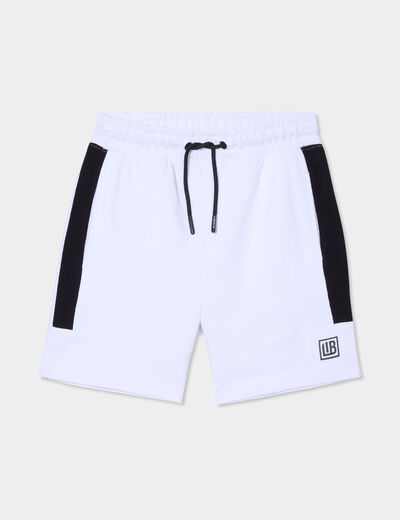 Bermuda de jogging regular coton blanc garçon