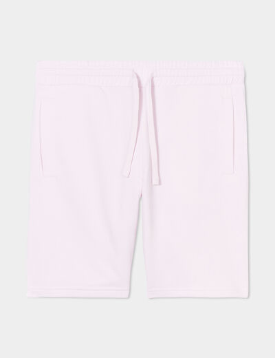 Short jogging molletonné droit rose clair homme