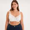 Soutien-gorge dentelle embo&icirc;tant c&ocirc;tel&eacute; blanc femme grande taille