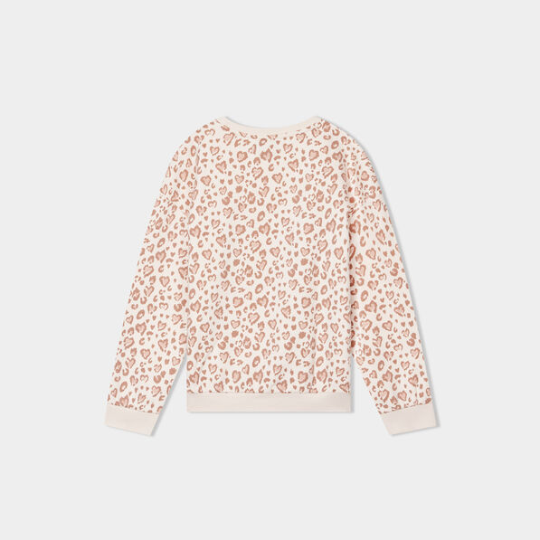 sweat col rond manches longues beige fille Sweat col rond manches longues beige fille