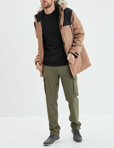 Sweat molleton col rond noir homme