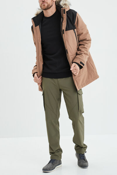 Sweat molleton col rond noir homme