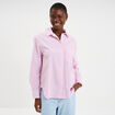 Chemise oversize 1 poche coton ecru femme