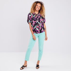 T-shirt à manches courtes noir femme