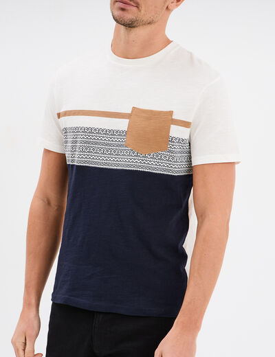 T-shirt manches courtes 1 poche Creeks bleu foncé homme