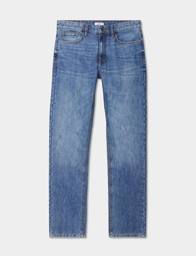 Jeans straight denim 5 poches denim double stone homme