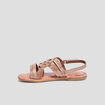 Sandales en cuir couleur bronze fille