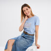T-shirt manches courtes coton denim baby bleu femme