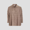 Chemise à carreaux coupe chauve-souris camel femme grande taille
