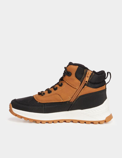 Bottines doublées zippées Trappeur jaune garçon
