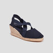 Sandales espadrilles compens&eacute;es bleu femme