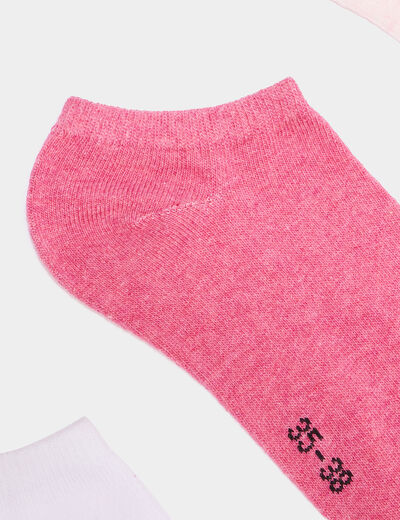 Lot 5 paires chaussettes invisibles rose mixte