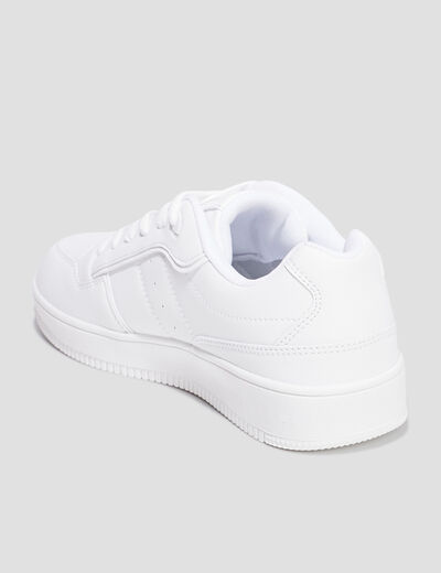 Tennis basses &agrave; lacets blanc homme