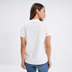 Polo ajusté manches courtes coton blanc femme