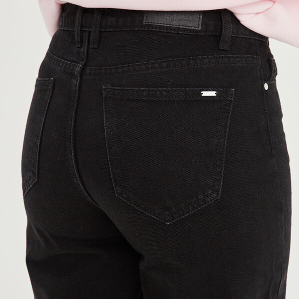 jeans wide leg taille haute coton denim noir femme Jeans wide leg taille haute coton denim noir femme