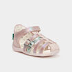 Sandales en cuir Kickers Bigkro rose bébé fille