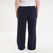 Pantalon large taille &eacute;lastiqu&eacute;e bleu fonc&eacute; femme grande taille