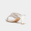 Mules &agrave; talons brides &agrave; strass Mosquitos gris argent femme