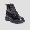 Bottines crant&eacute;es zipp&eacute;es Liberto noir fille
