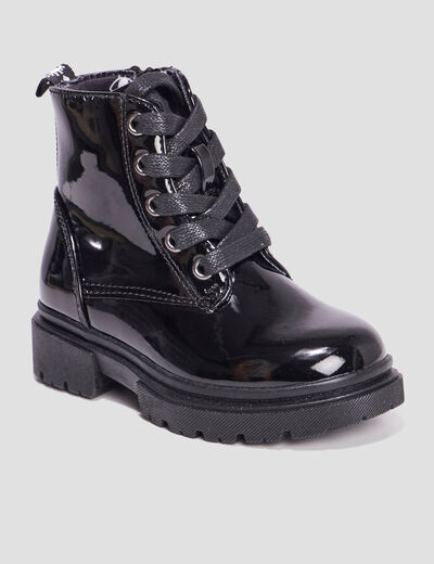 Bottines crantées zippées Liberto noir fille