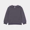 Sweat col claudine volanté droit gris foncé fille